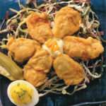 Fried VA Oysters With Collard Slaw & Crème Fraiche